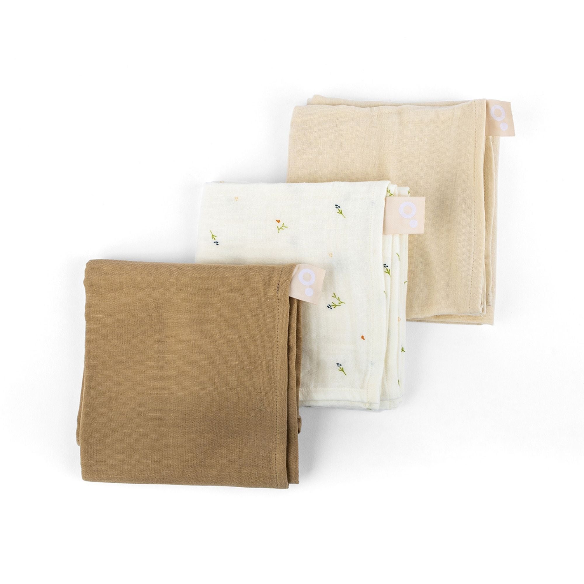 Jollein Lot De 3 Serviettes Mousseline Bébé Twinkling Vert Mer 70x70cm - 100% Coton Oeko-Tex