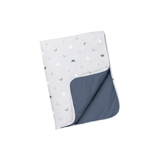 Couverture ultra douce en coton biologique - doomoo dream Blue grey Moon