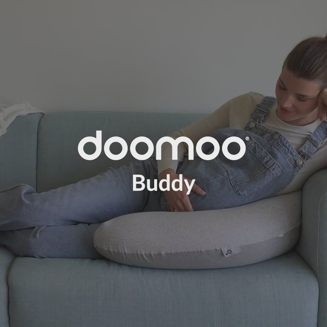 Doomoo Buddy - Coussin d'allaitement et de grossesse - Coton organique -  180cm - Bear Grey