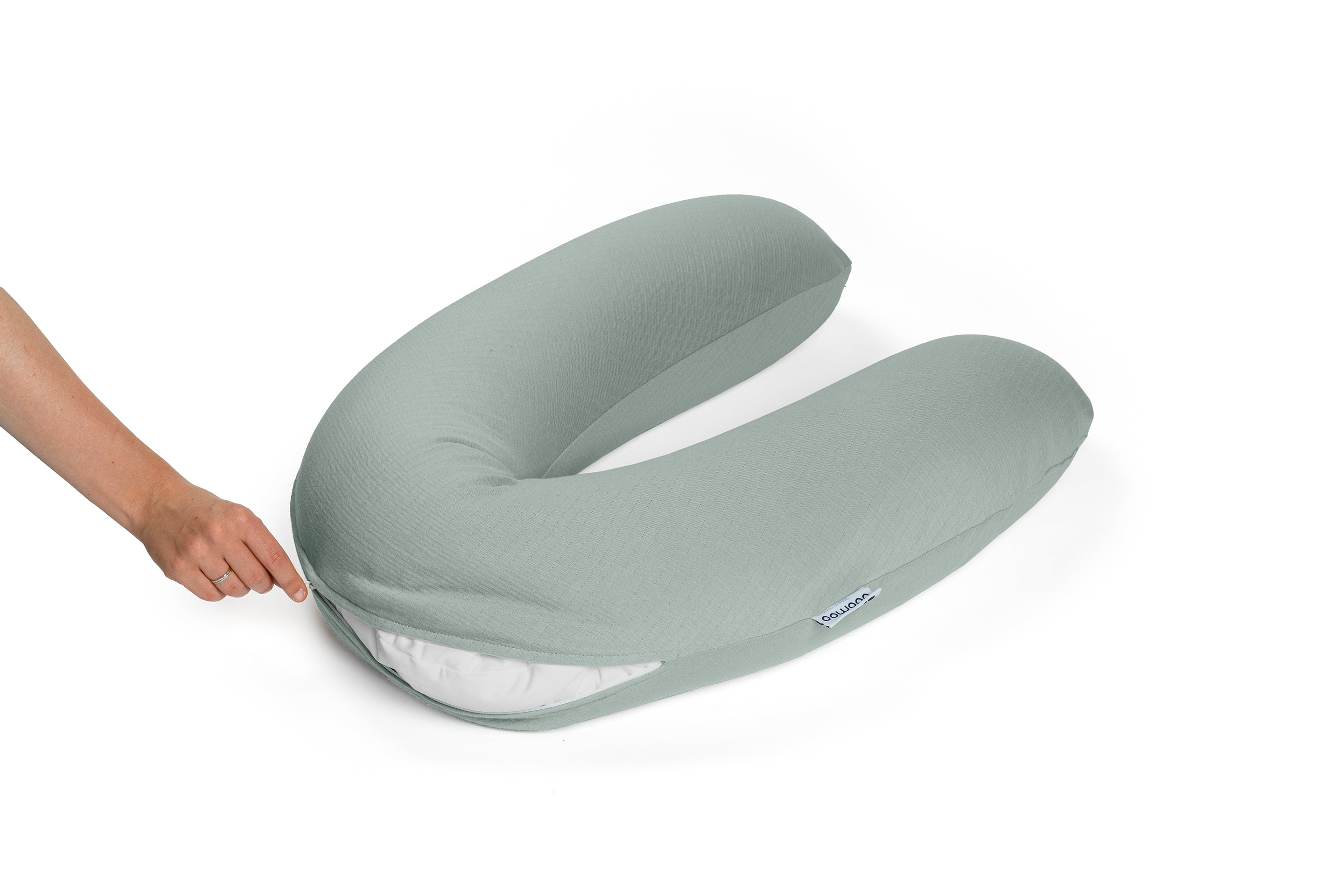 Housse pour grand coussin de maternité tetra jersey green