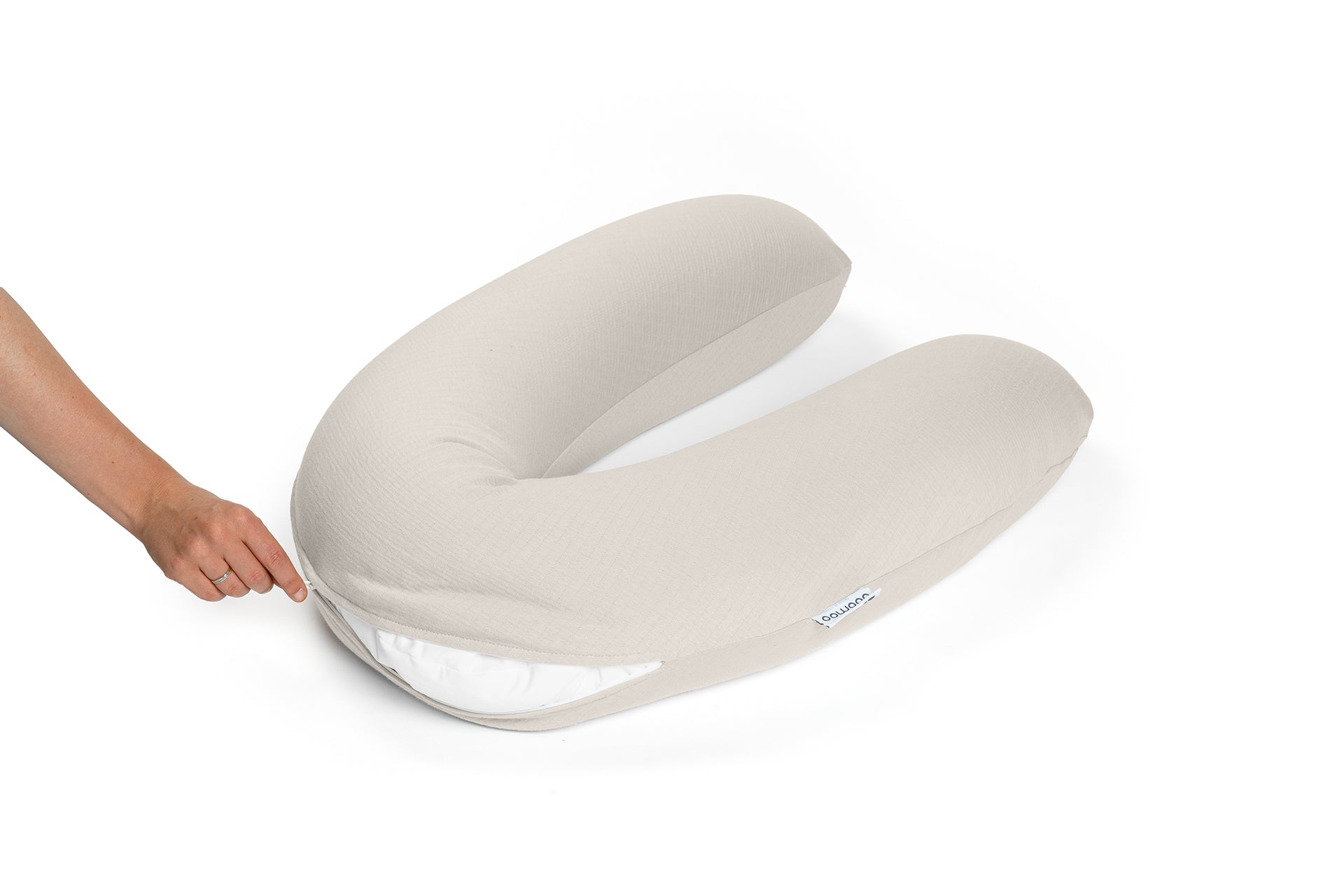 Cover for large maternity pillow tetra jersey sand
