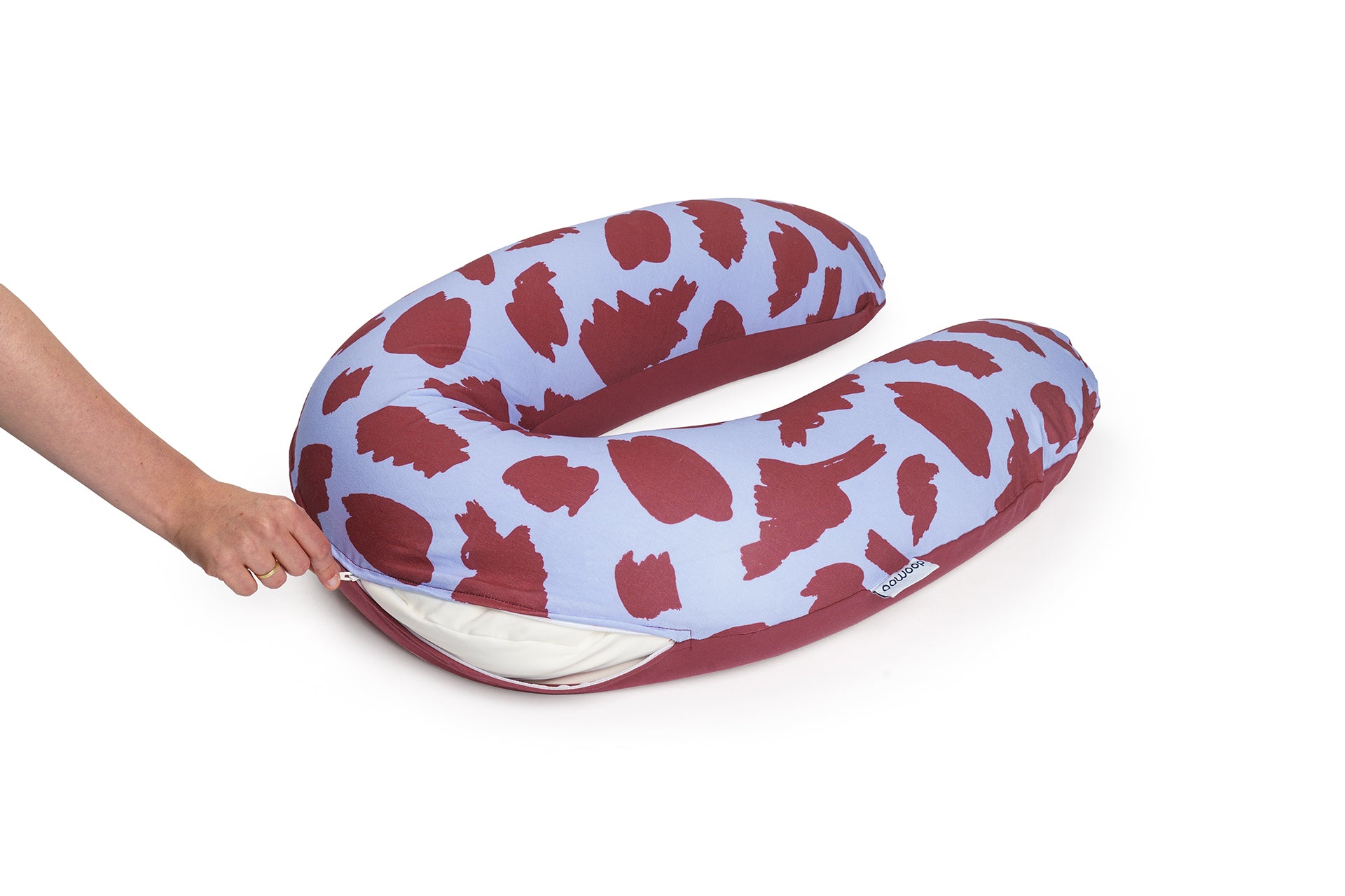 Cover for large maternity pillow brushes ruby