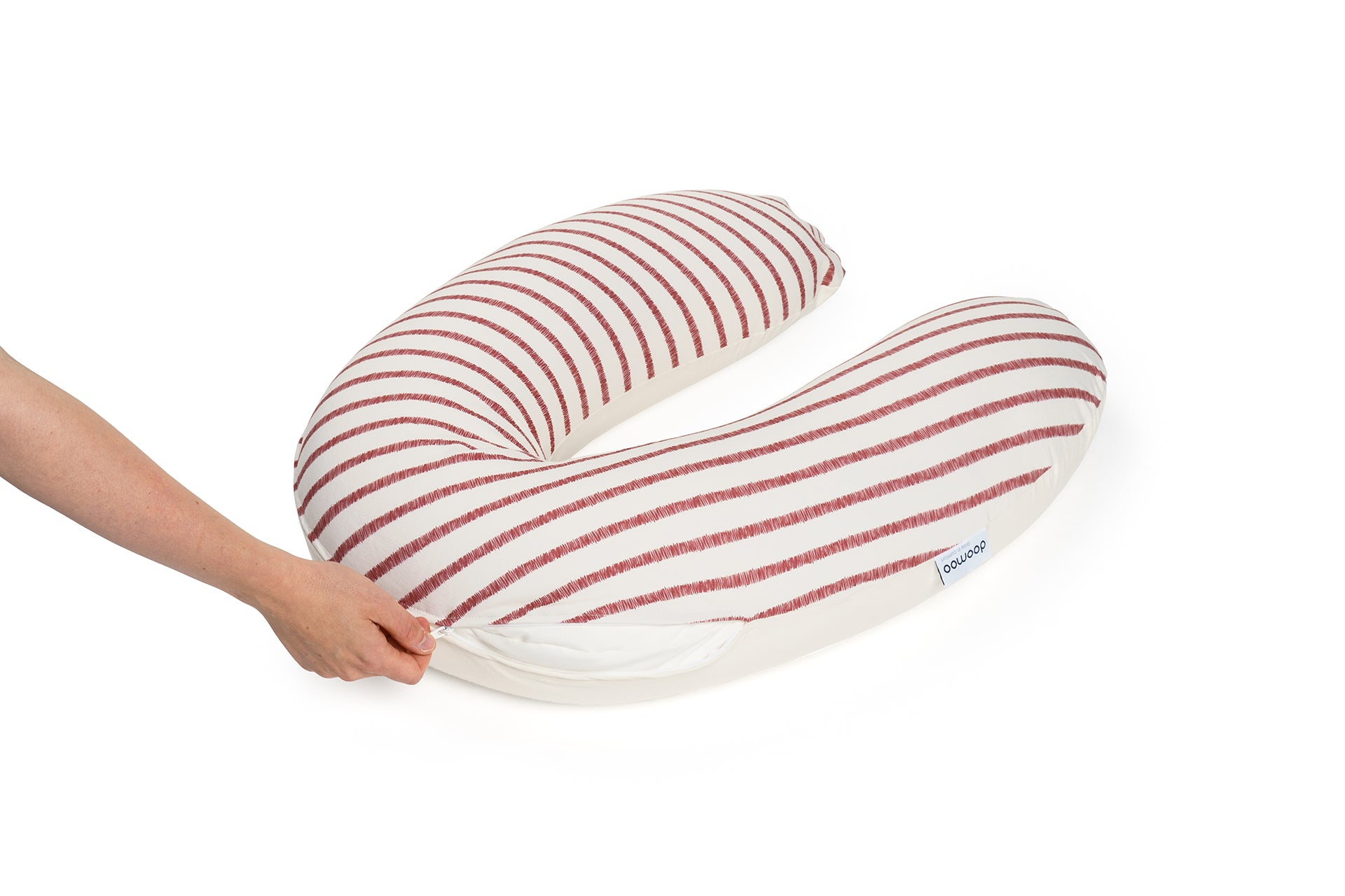 Cover for large maternity pillow ruby stripes