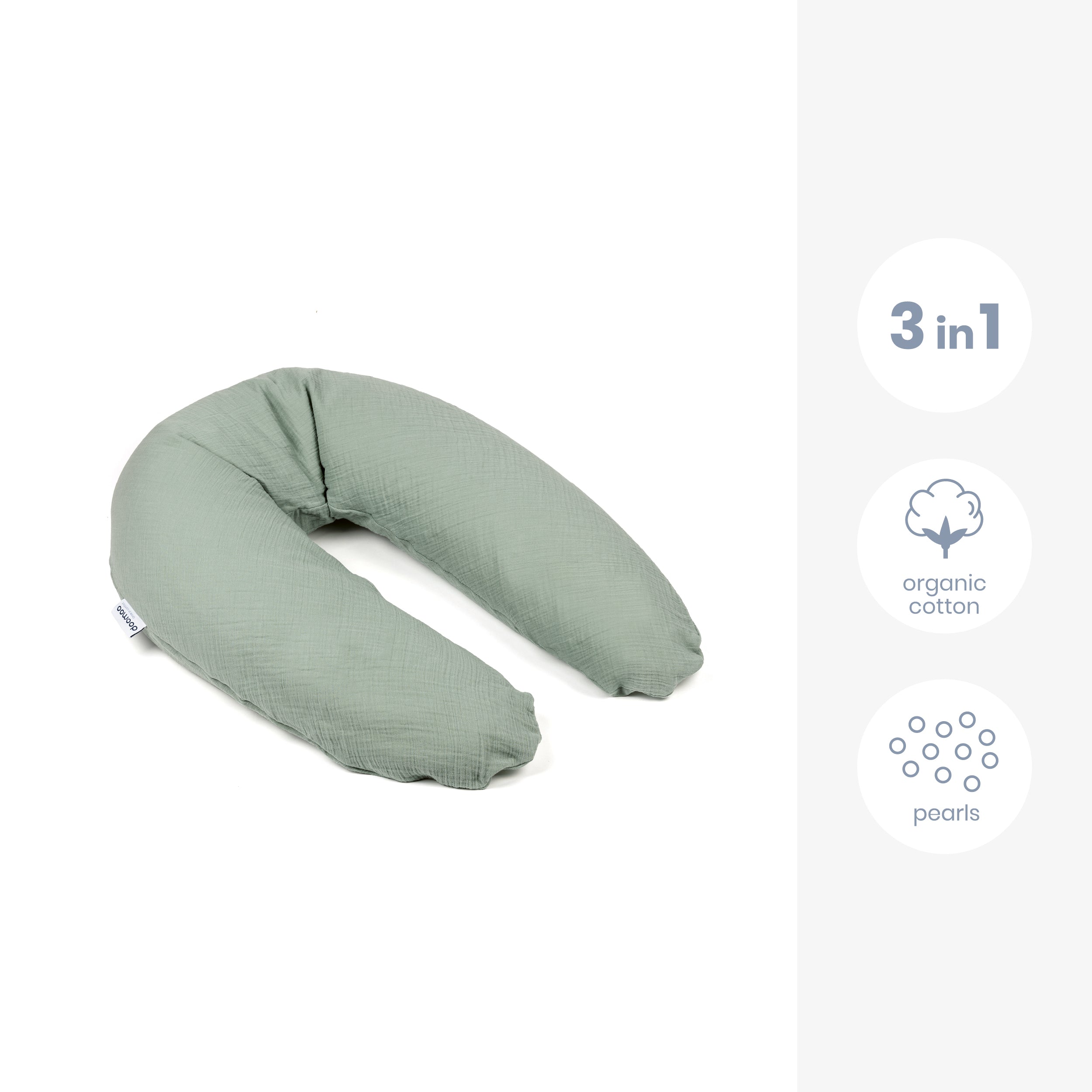 Grand coussin vert de grossesse et d'allaitement