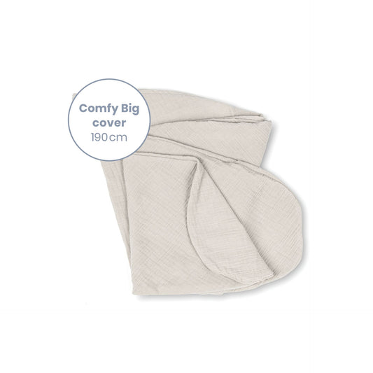 Capa para almofada de gravidez grande em algodão orgânico Amêndoa. 190 cm