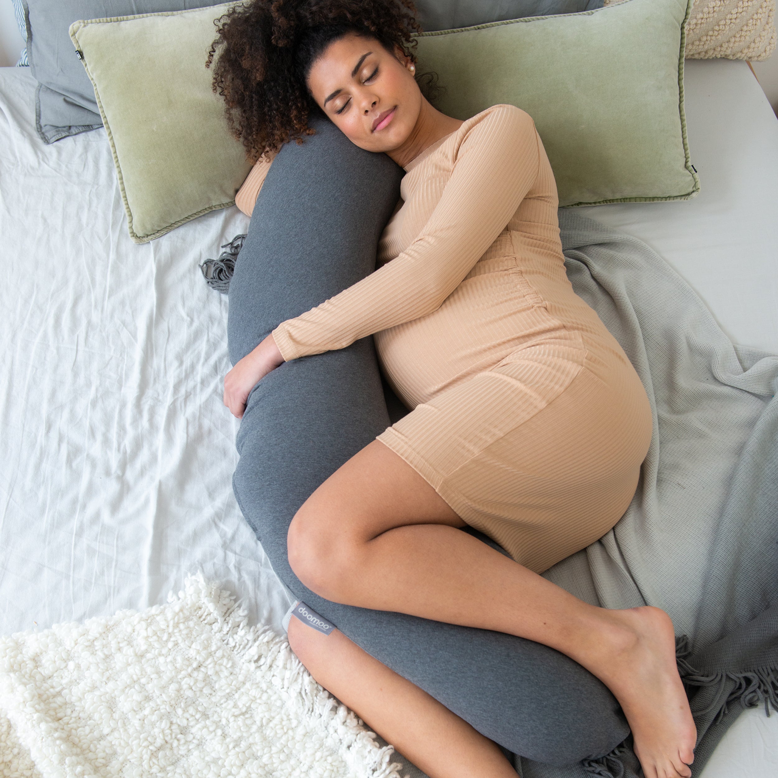 grand coussin de maternité. Pendant la grossesse et l'allaitement - Chine Anthracite