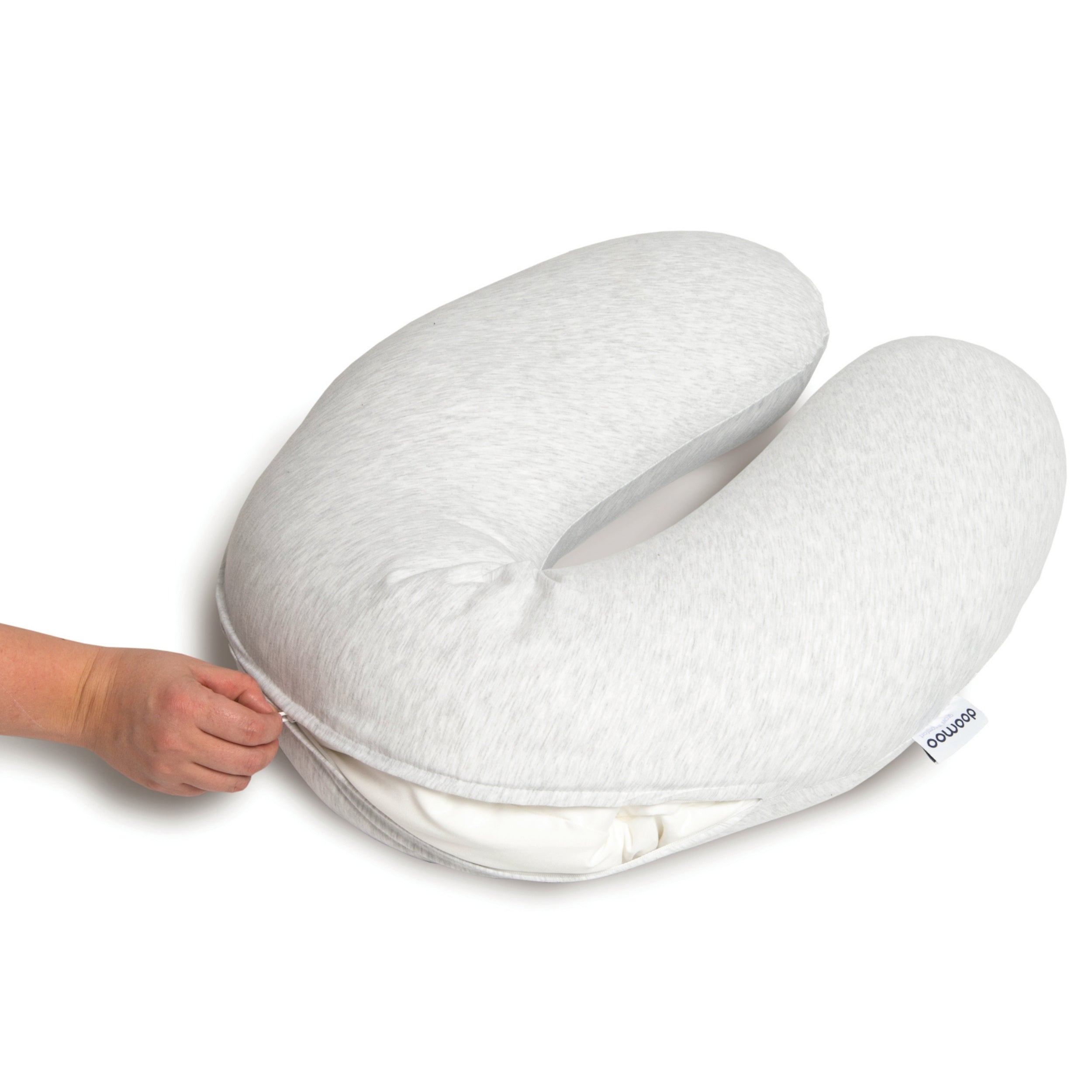 Housse pour grand coussin de maternité chiné blanc