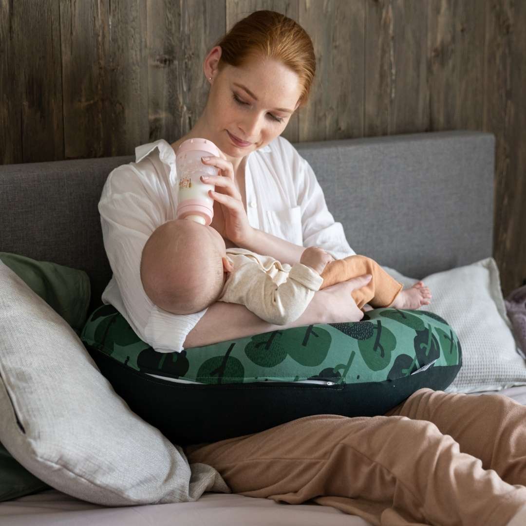 large maternity pillow. During pregnancy and for breastfeeding - doomoo Buddy Green Forest