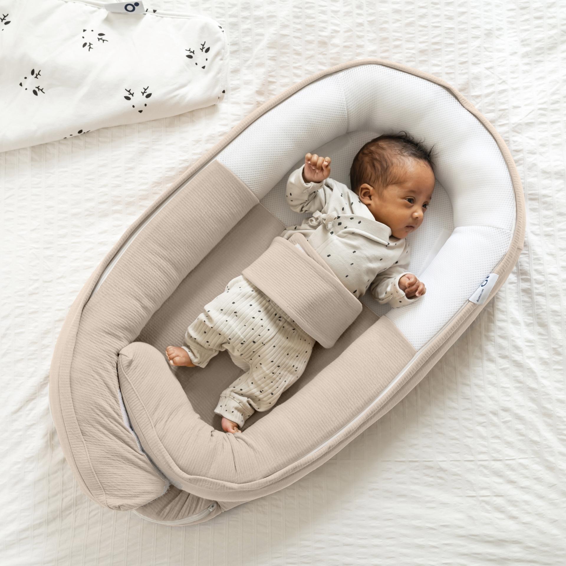 doomoo cocoon - sicheres und kuscheliges Babynest - beruhigt das Tetra Jersey Sand