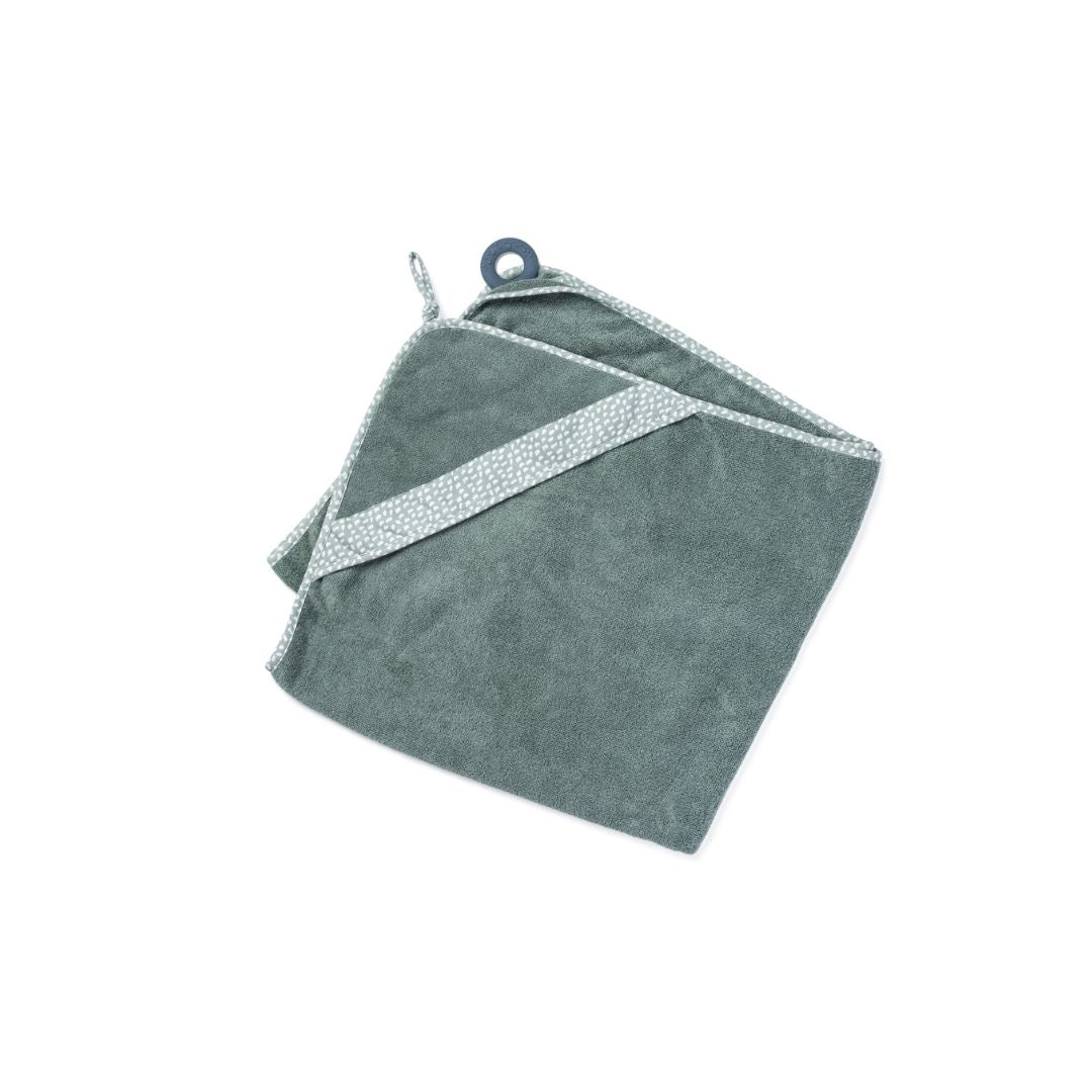 doomoo Dry'n play - Large Green Baby Bath Cape with attach on the back to avoid water splashes