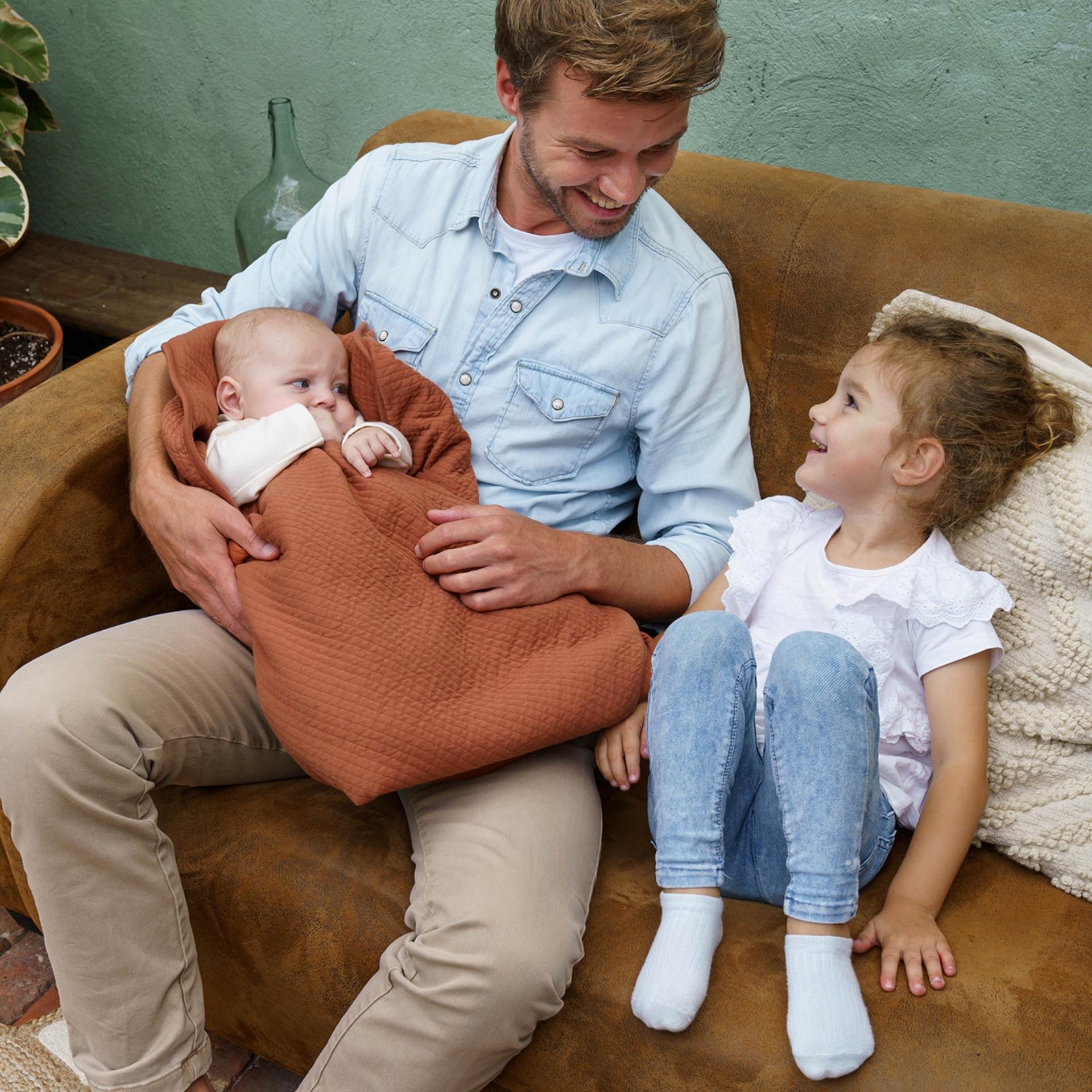 Ultra soft baby blanket in organic cotton - doomoo dream Tetra Jersey terracotta